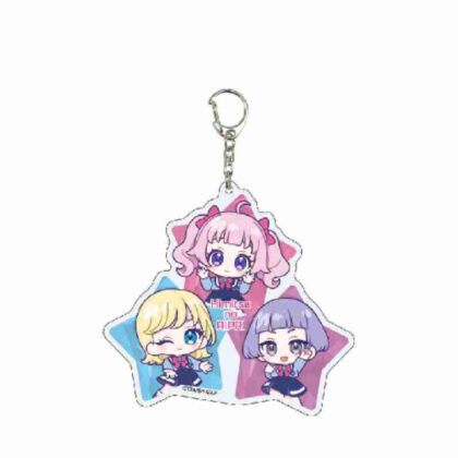 デカアクリルキーホルダー ひみつのアイプリ 03 制服Ver.ひまり&みつき&つむぎ&チィ(ミニキャライラスト) (大壓克力鑰匙圈 秘密一Pri 03 制服Ver. 向日葵＆Mitsuki＆紬＆Chi（迷你人物插畫）)