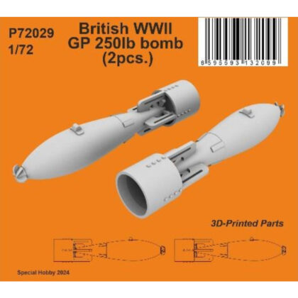 1/72 WW.Ⅱ イギリス空軍250ポンドGP航空爆弾 (2個入) (1/72 二戰皇家空軍 250 磅 GP 航空炸彈（2 件）)