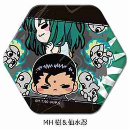 (s)幽☆遊☆白書 六角形缶バッジ MH 樹&仙水忍 送料別880円