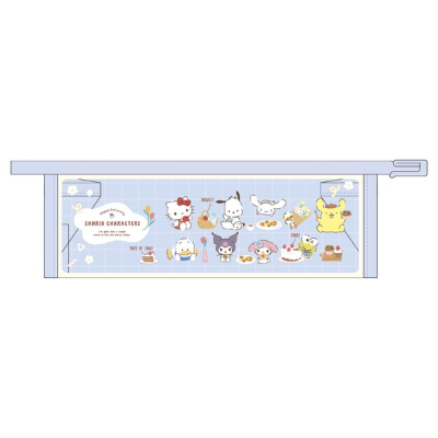 Sanrio Characters Colored-Edged Pen Pouch, Talking Tea Time/Blue (サンリオキャラクターズ フチイロペンポーチ おしゃべりティータイム/ブルー)