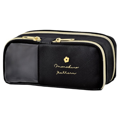 Monochrome pattern pencil case - ribbon (ペンケース モノクロパターン - リボン) - Image 2