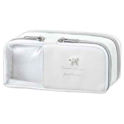 Monochrome pattern pencil case - ribbon (ペンケース モノクロパターン - リボン)