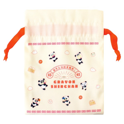 Crayon Shin-chan Drawstring Pouch Chinese Shin-chan/Panda - Drawstring Pouch Chinese Shin-chan/Panda (クレヨンしんちゃん 巾着ポーチ 中華しんちゃん/パンダ - 巾着ポーチ 中華しんちゃん/パンダ)
