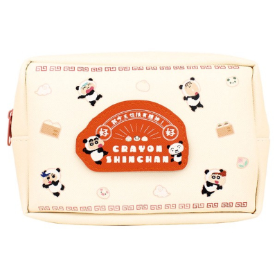 Crayon Shin-chan Synthetic Leather Patch-Style Pouch Chinese Shin-chan/Panda - Synthetic Leather Patch-Style Pouch Chinese Shin-chan/Panda (クレヨンしんちゃん 合皮ワッペン風ポーチ 中華しんちゃん/パンダ - 合皮ワッペン風ポーチ 中華しんちゃん/パンダ)