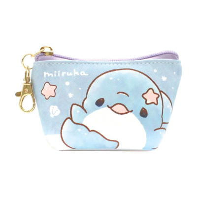 Miiruka Triangular Mini Pouch Blue Dolphin & Pink Dolphin (みいるか 三角ミニポーチ アオイルカ&ピンクイルカ)