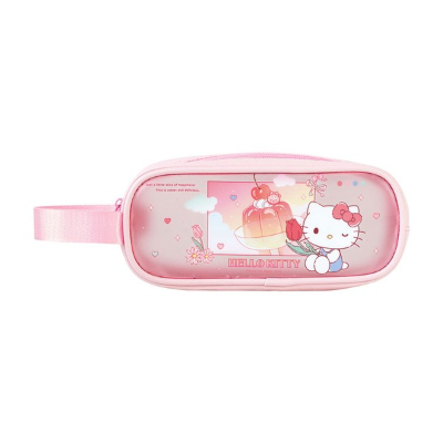 New for February: Sanrio Characters Matte Clear Pouch with Handle, Jiggly Jelly/Hello Kitty - Sanrio Characters Matte Clear Pouch with Handle, Jiggly Jelly/Hello Kitty (2月新発売 サンリオキャラクターズ ハンドル付きマットクリアポーチ ジグリーゼリー/ハローキティ - サンリオキャラクターズ ハンドル付きマットクリアポーチ ジグリーゼリー/ハローキティ)