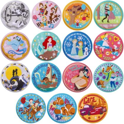 44 Disney Characters 刺繍缶バッジビスケット3