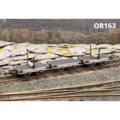 PECO O-16.5 NG7ゲージ ペンリン採石場鉄道ボルスターワゴン 3両セット レーザーカッ