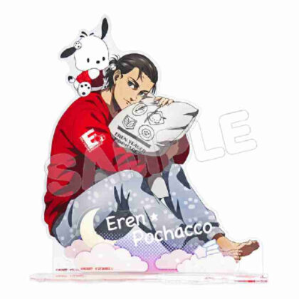 (s)進撃の巨人×サンリオキャラクターズ4 ビッグアクリルスタンド エレン×ポチャッコ 送料別880円