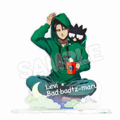 (s)進撃の巨人×サンリオキャラクターズ4 ビッグアクリルスタンド リヴァイ×バッドばつ丸 送料別880円