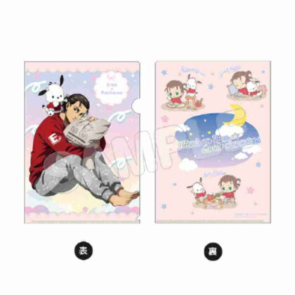 (s)進撃の巨人×サンリオキャラクターズ4 A4クリアファイル エレン×ポチャッコ 送料別880円