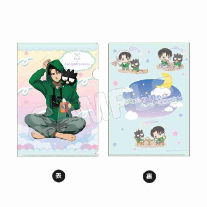 (s)進撃の巨人×サンリオキャラクターズ4 A4クリアファイル リヴァイ×バッドばつ丸 送料別880円