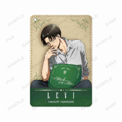 進撃の巨人 描き下ろしイラスト リヴァイ リラックスver. 1ポケットパスケース