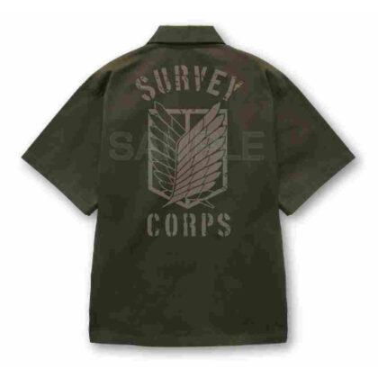 (s)進撃の巨人 調査兵団 ワークシャツ Ver.2.0 モスL 送料別880円
