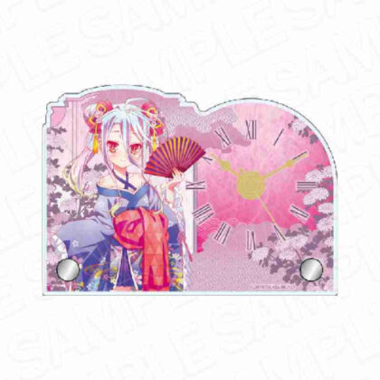 (s)ノーゲーム・ノーライフ ミニアクリルクロック 白 和服サイバーVer. 送料別880円