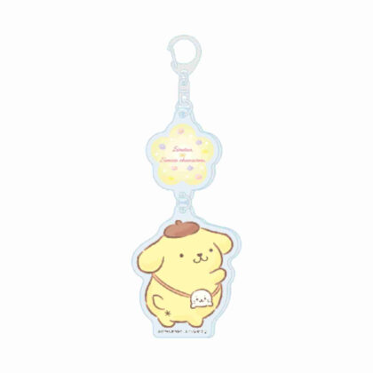 (s)連結アクリルキーホルダー しろたん×サンリオキャラクターズ 03 ポムポムプリン(コラボイラスト) 送料別880円