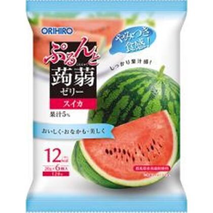オリヒロプランデュ ぷるんと蒟蒻ゼリーパウチスイカ２０ｇ×６ □お取り寄せ品 【購入入数２４個】