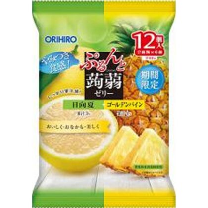 ぷるんと蒟蒻ゼリーパウチ 日向夏＋ゴールデンパイン □お取り寄せ品 【購入入数１２個】