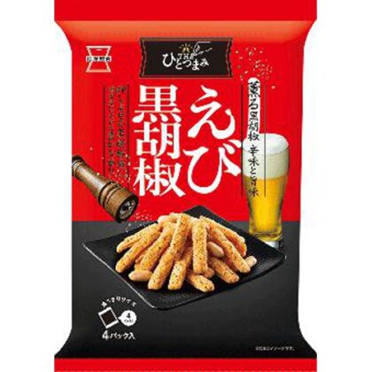 岩塚製菓 ＴＨＥひとつまみえび黒胡椒８０ｇ  【購入入数１２個】