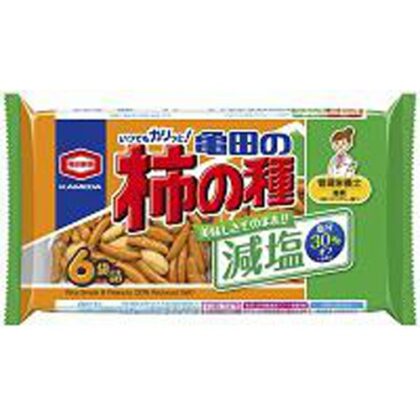 亀田 減塩柿の種 ６袋詰１６４ｇ □お取り寄せ品 【購入入数１２個】