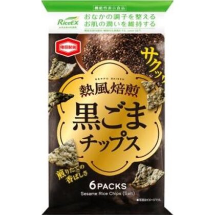 亀田 熱風焙煎 黒ごまチップス６袋 【今月の特売 菓子】 △ 【購入入数１２個】