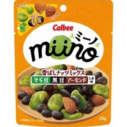 カルビー Ｍｉｉｎｏそら豆 ２８ｇ 黒豆アーモンド □お取り寄せ品 【購入入数１２個】
