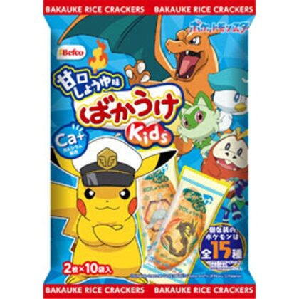 栗山米菓 ばかうけｋｉｄｓ甘口しょうゆ味ポケモン１０袋 □お取り寄せ品 【購入入数１２個】