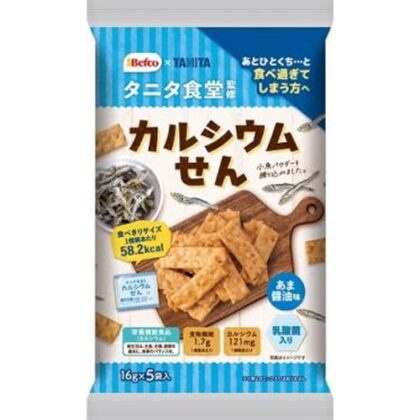 栗山米菓 タニタ食堂監修のカルシウムせん ５袋 【今月の特売 菓子】 □お取り寄せ品 【購入入数１２個】