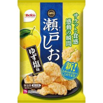 栗山米菓 ８３ｇ瀬戸しおゆず塩味 【今月の特売 菓子】 □お取り寄せ品 【購入入数１２個】