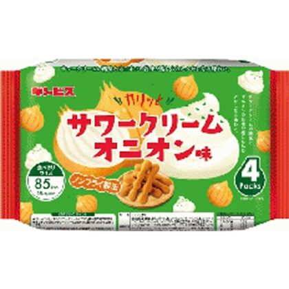 ギンビス カリッとサワークリームオニオン味４Ｐ □お取り寄せ品 【購入入数１２個】