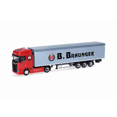 1/87 スカニア CS20 ハイルーフ 床可動式トレーラー Braunger