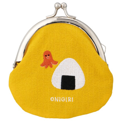 Embroidered coin purse rice ball (刺繍ガマグチ　おにぎり)