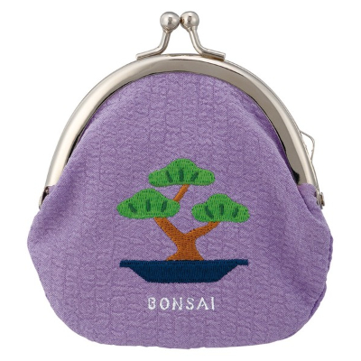 Embroidered frog bonsai (刺繍ガマグチ　盆栽)