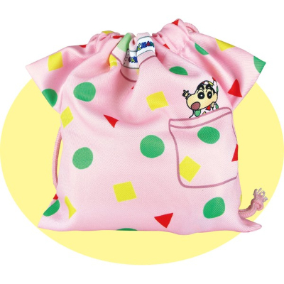 Crayon Shin-chan Pajama-shaped Drawstring Bag Pink (クレヨンしんちゃん パジャマ型巾着 ピンク) - Image 2