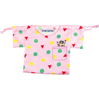 Crayon Shin-chan Pajama-shaped Drawstring Bag Pink (クレヨンしんちゃん パジャマ型巾着 ピンク)
