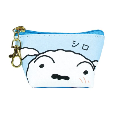 Crayon Shin-chan Triangular Mini Pouch Close-up/White (クレヨンしんちゃん 三角ミニポーチ ドアップ/シロ)