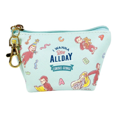 Curious George Triangle Mini Pouch Fun (おさるのジョージ 三角ミニポーチ たのしい)