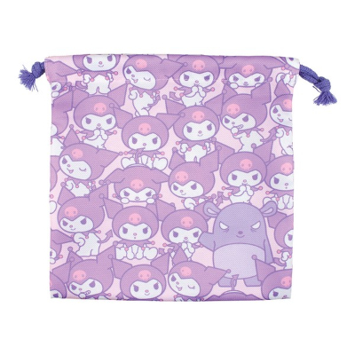 Sanrio Flat Drawstring Bag Gyugyu 2/Kuromi (サンリオ フラット巾着 ぎゅうぎゅう2/クロミ)
