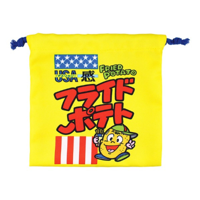 Sweets Series Flat Drawstring Bag French Fries (お菓子シリーズ フラット巾着 フライドポテト)