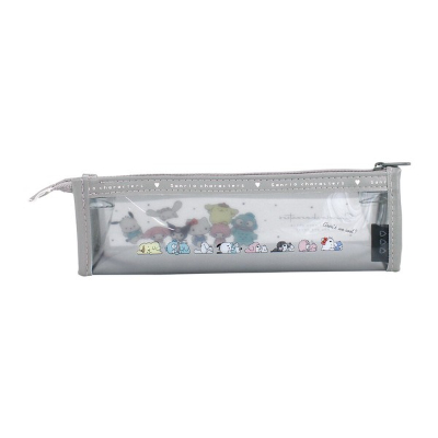 Sanrio Logo Tape Clear Pen Pouch, Gray (サンリオ ロゴテープクリアペンポーチ グレーグレー) - Image 2