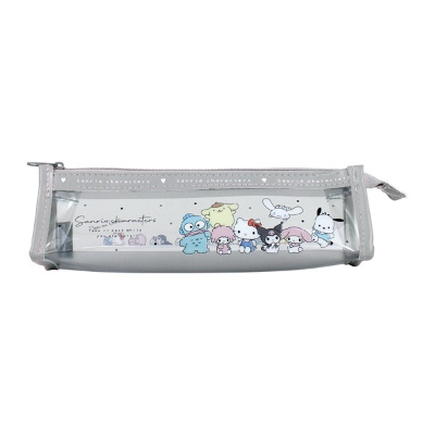 Sanrio Logo Tape Clear Pen Pouch, Gray (サンリオ ロゴテープクリアペンポーチ グレーグレー)