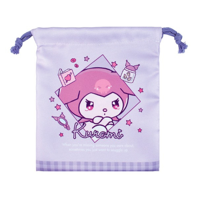Sanrio Characters 2-Piece Drawstring Bag Set: Amaenbo Namida/Kuromi (サンリオキャラクターズ 2P巾着セット 甘えんぼナミダ/クロミ) - Image 2
