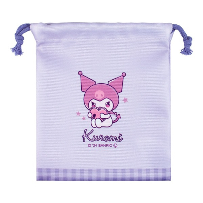 Sanrio Characters 2-Piece Drawstring Bag Set: Amaenbo Namida/Kuromi (サンリオキャラクターズ 2P巾着セット 甘えんぼナミダ/クロミ) - Image 3