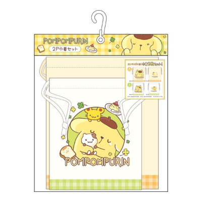 Sanrio Characters 2-Piece Drawstring Bag Set: Amaenbo Namida/Pom Pom Purin (サンリオキャラクターズ 2P巾着セット 甘えんぼナミダ/ポムポムプリン) - Image 4