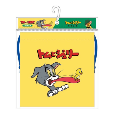 Tom and Jerry Flat Drawstring Bag Funny Retro Tom/Muscle (トムとジェリー フラット巾着 ファニーレトロ トム/マッスル) - Image 2