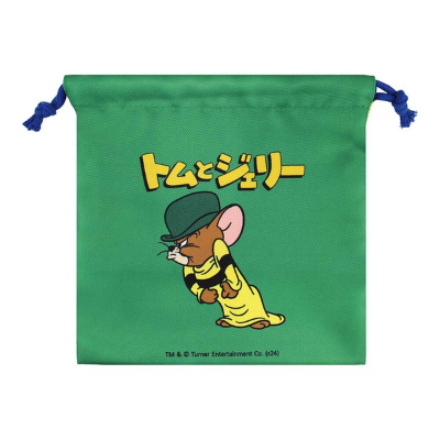 Tom and Jerry Flat Drawstring Bag Funny Retro Tom/Muscle (トムとジェリー フラット巾着 ファニーレトロ トム/マッスル) - Image 3