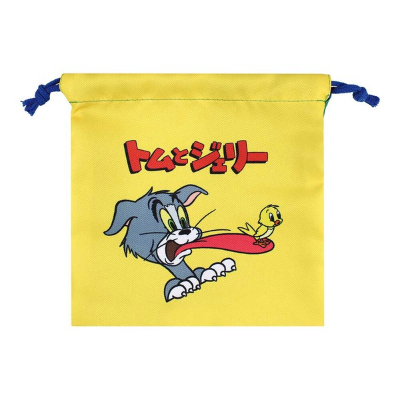 Tom and Jerry Flat Drawstring Bag Funny Retro Tom/Muscle (トムとジェリー フラット巾着 ファニーレトロ トム/マッスル)