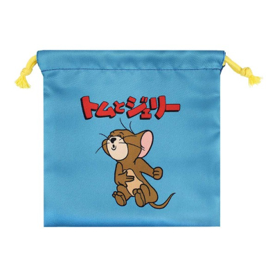 Tom and Jerry Flat Drawstring Bag Funny Retro Jerry/Taffy (トムとジェリー フラット巾着 ファニーレトロ ジェリー/タフィー)