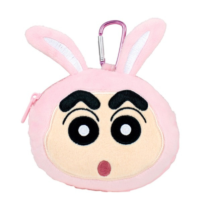 Crayon Shin-chan Plush Zipper Mascot with Carabiner Transformation Shin-chan/Rabbit (クレヨンしんちゃん カラビナ付きぬいぐるみファスナーマスコット 変身しんちゃん/うさぎ)