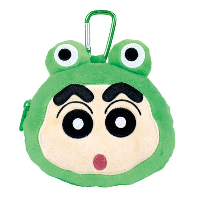 Crayon Shin-chan Plush Zipper Mascot with Carabiner Transformation Shin-chan/Frog (クレヨンしんちゃん カラビナ付きぬいぐるみファスナーマスコット 変身しんちゃん/かえる)